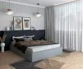 Čalouněná postel ORLANDO 160x200 Šedá Trinity s úložným prostorem kovový rošt